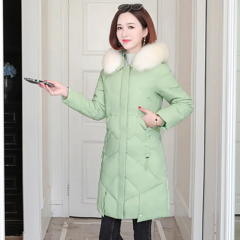 Large Fur Collar Padded Winter Jacket